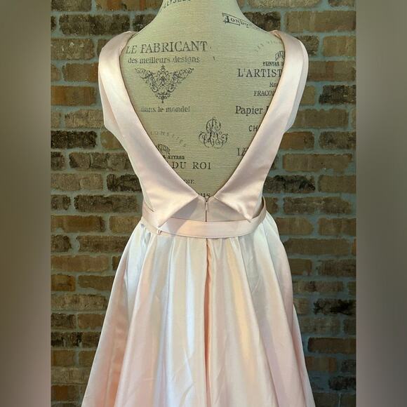 Vintage 50s Scott McClintock belted blush pink maxi dress gown elegant size 6 - Picture 7 of 13